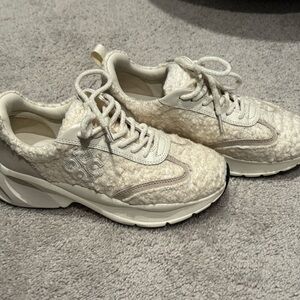 Tory Burch White Textured Women's Sneakers